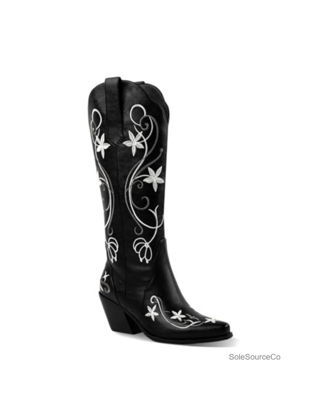 Square Toe Cowboy Boots Women Mid Calf Block Heel Western Boot